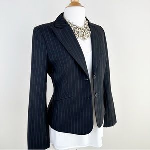 Ann Taylor LOFT Black Pinstripes Blazer Jacket Size 4